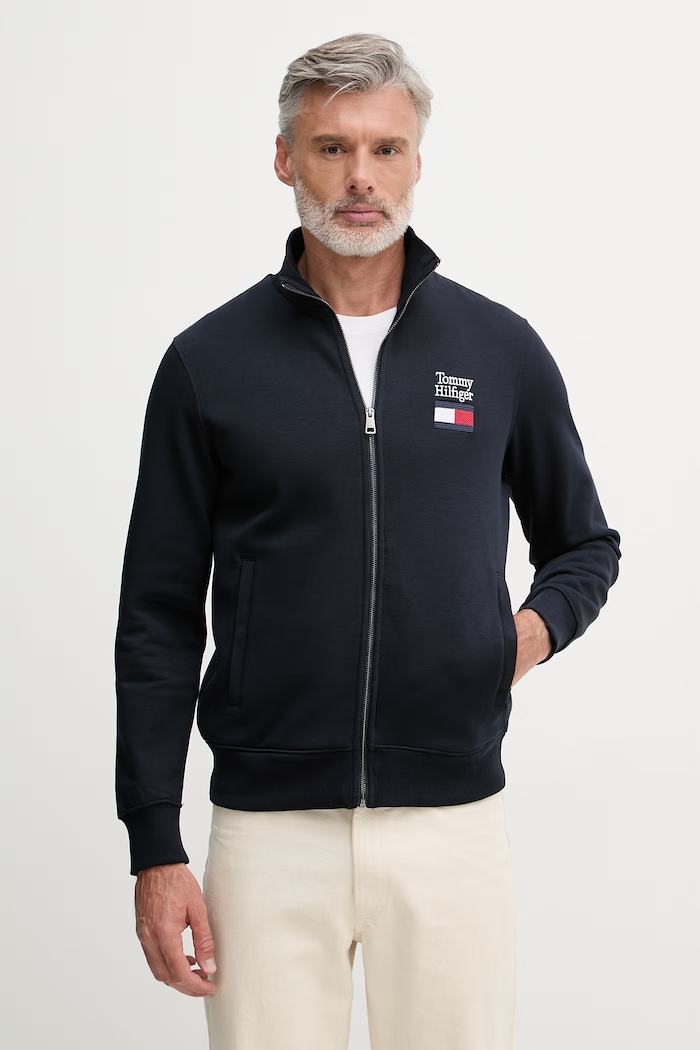 Tommy Hilfiger mikina pánska s bavlnou tmavomodrá MW0MW42466