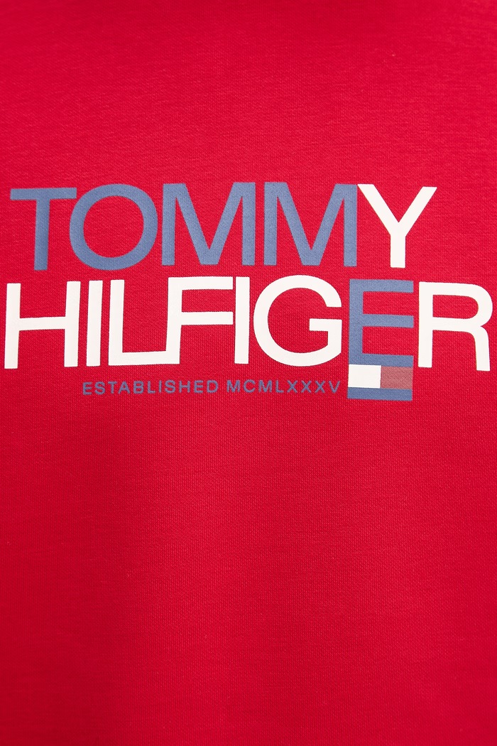 Tommy Hilfiger mikina s kapucňou pánska s bavlnou MW0MW42468 červená