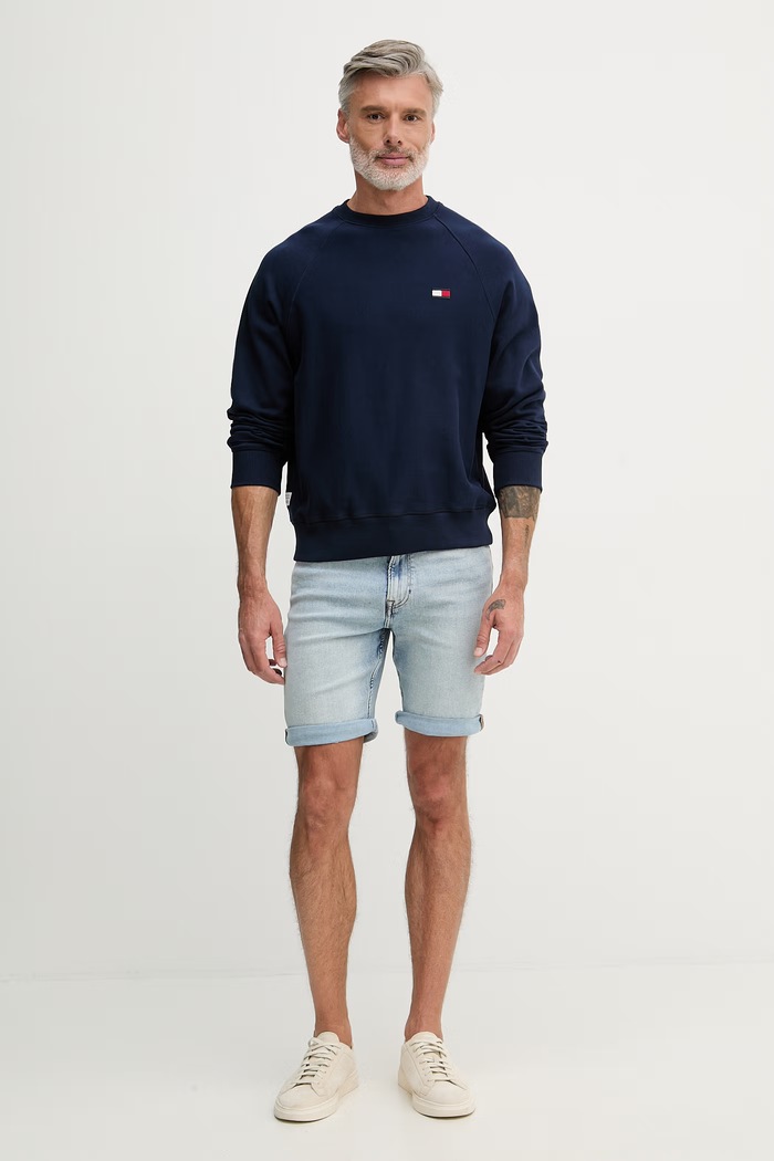 Tommy Hilfiger hanorac pentru bărbați, din bumbac MW0MW42471 bleumarin SS26