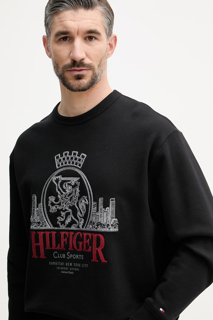 Tommy Hilfiger hanorac pentru bărbați, din bumbac negru MW0MW42479
