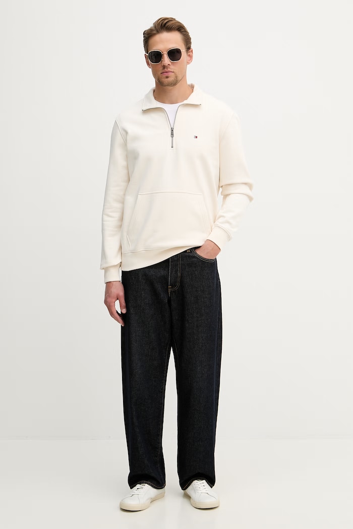 Tommy Hilfiger hanorac pentru bărbați, din bumbac MW0MW43115 bej SS26