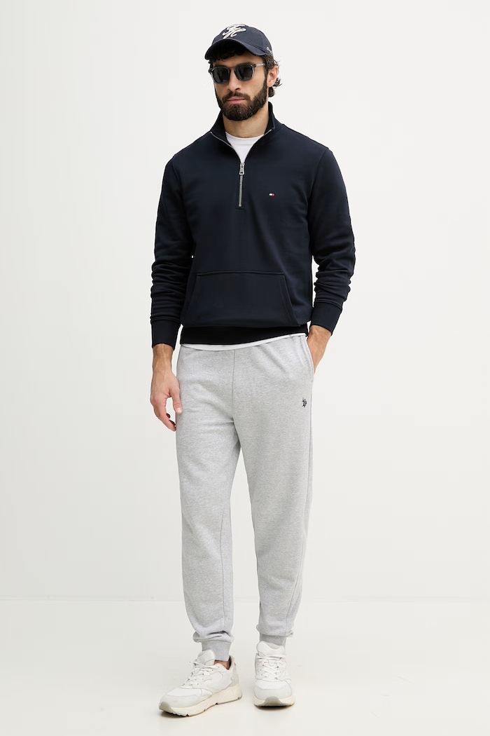 Tommy Hilfiger hanorac pentru bărbați, din bumbac MW0MW43115 bleumarin SS26