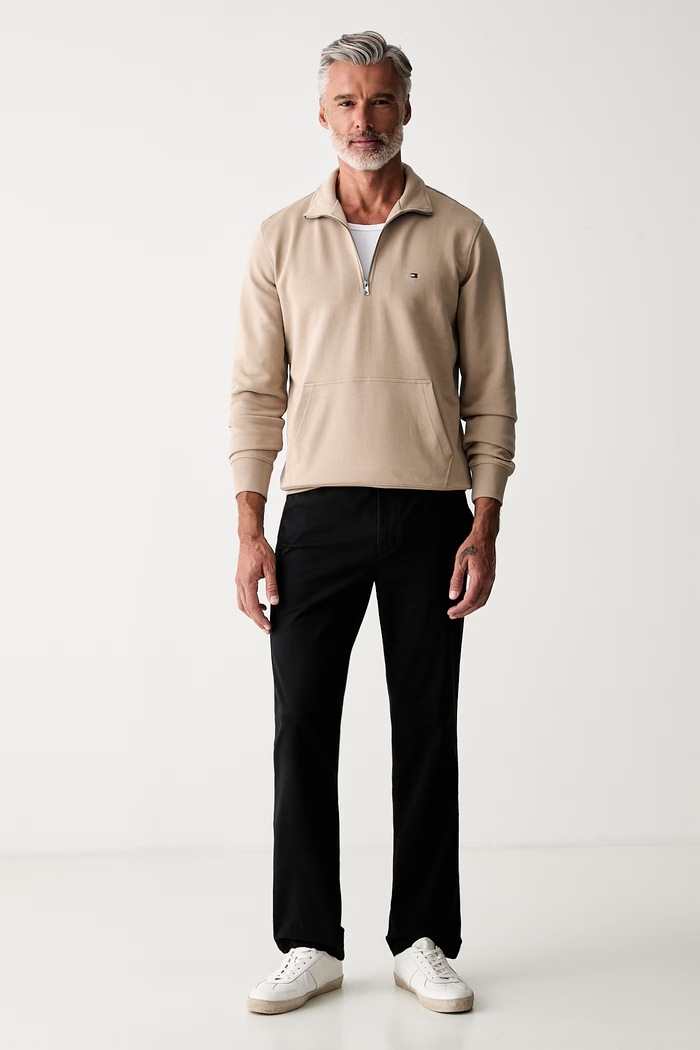 Tommy Hilfiger bluza męska bawełniana MW0MW43115 beżowy SS26
