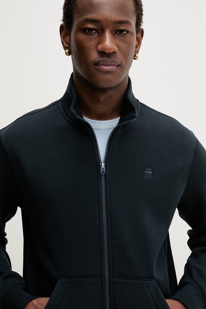 G-Star pánska mikina na zips s bavlnou Premium core track tmavomodrá D29292.C235