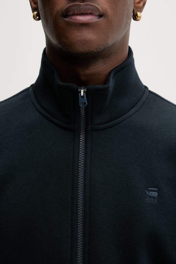 G-Star pánska mikina na zips s bavlnou Premium core track D29292.C235 tmavomodrá