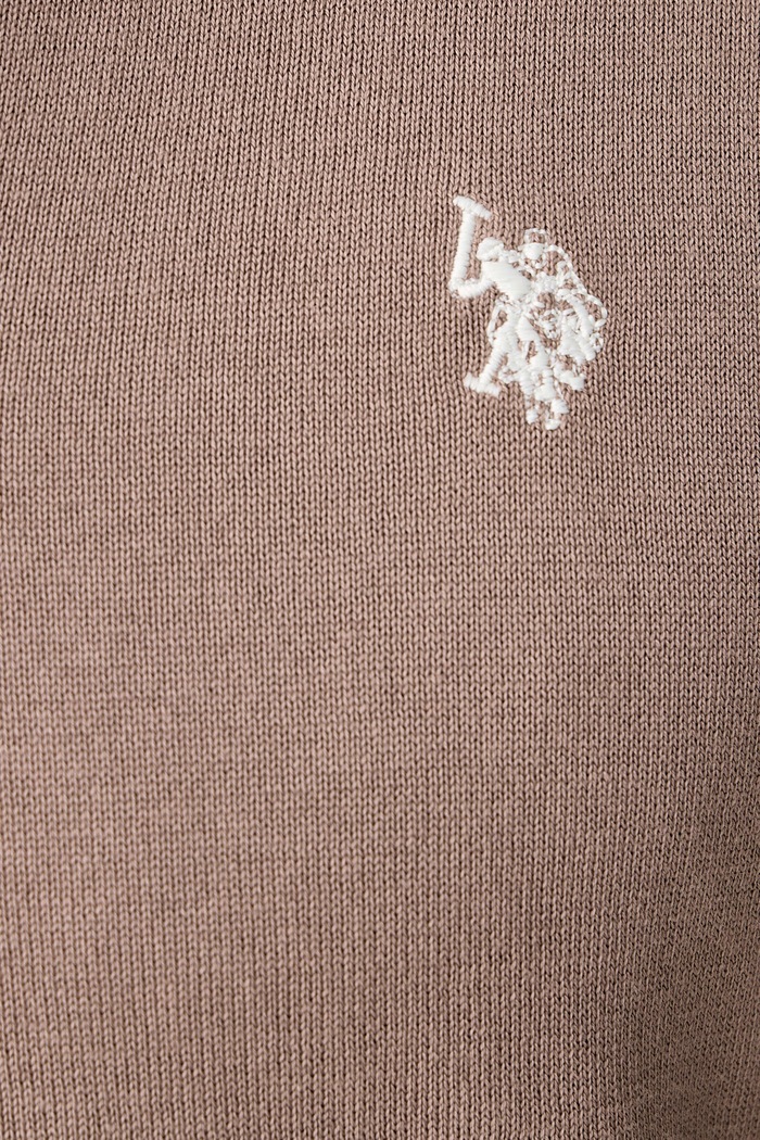 Sweter męski bawełniany COTTON 1/4 ZIP NECK U.S. Polo Assn. beżowy MUP3938