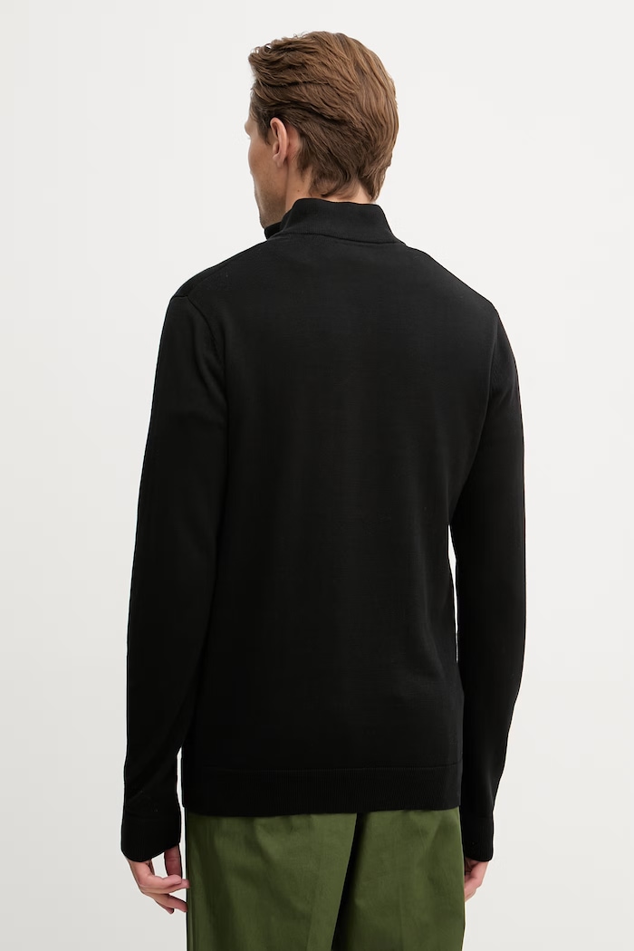 Îmbrăcăminte U.S. Polo Assn. pulover pentru bărbați, din bumbac COTTON 1/4 ZIP NECK MUP3938 negru