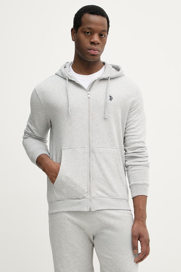 U.S. Polo Assn. bluza rozpinana męska z bawełną DHM LB pozostałe szary MUP4413