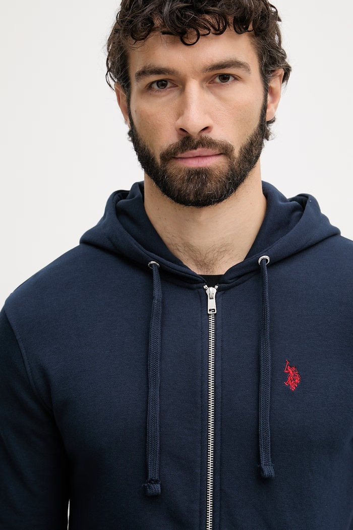 U.S. Polo Assn. bluza rozpinana męska z bawełną DHM LB granatowy MUP4413