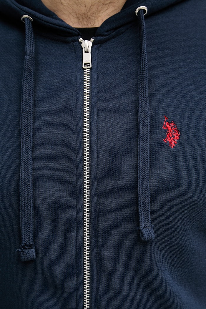 U.S. Polo Assn. bluza rozpinana męska z bawełną DHM LB MUP4413 granatowy