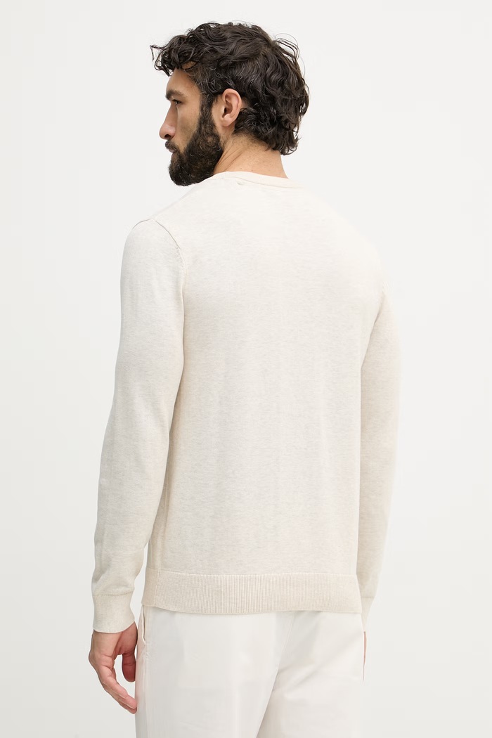 Ρούχα U.S. Polo Assn. πουλόβερ ανδρικό βαμβακερό DHM KNIT MUP4551 μπεζ