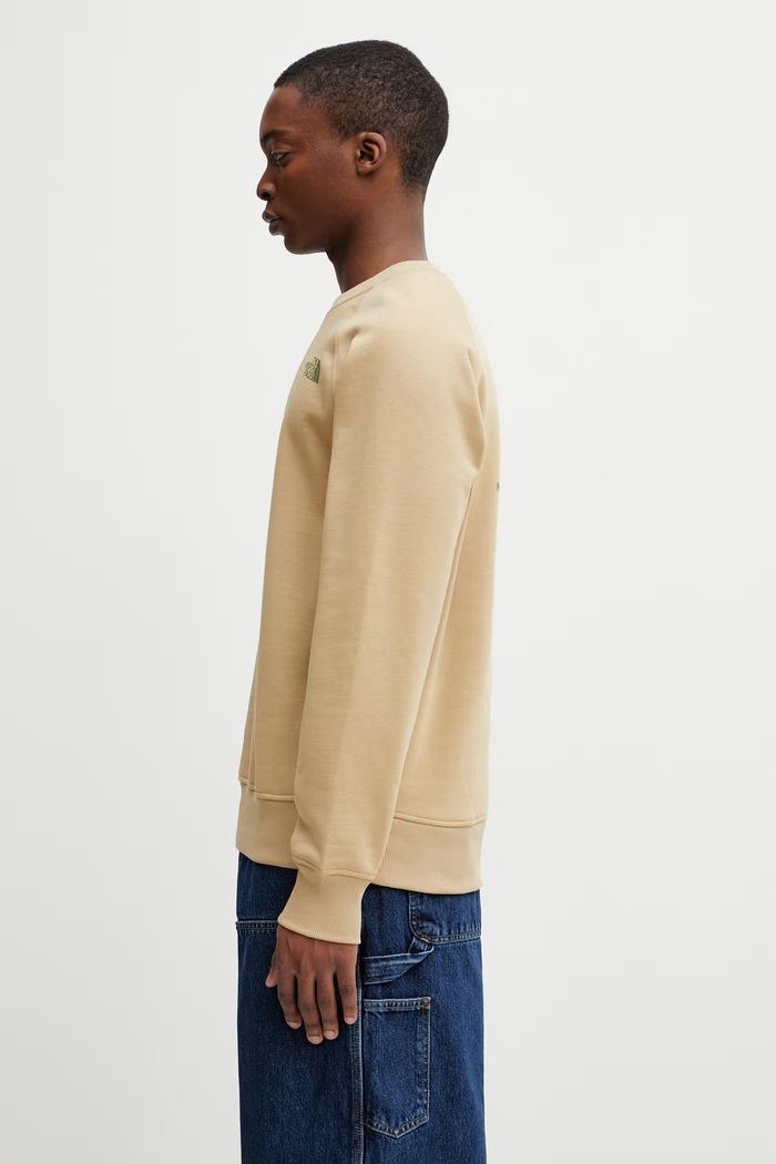 The North Face Raglan bluza z bawełną męska NF0A89FALK51 beżowy SS26