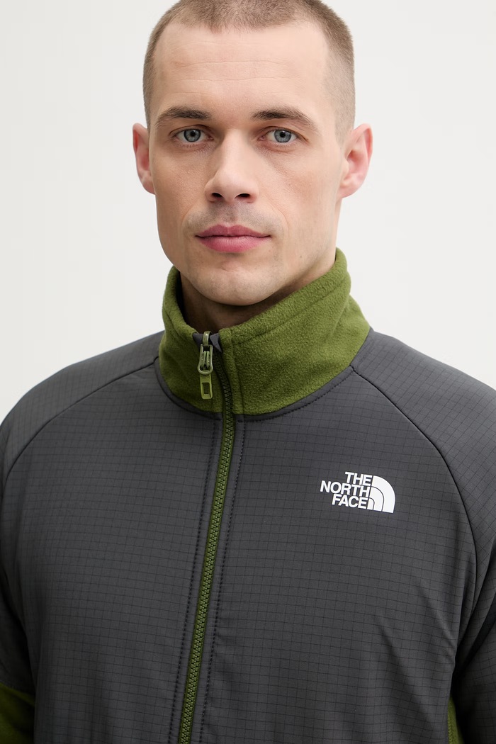 The North Face суичър с цип мъжки поларен Glacier Heavyweight зелен NF0A89JGM6D1