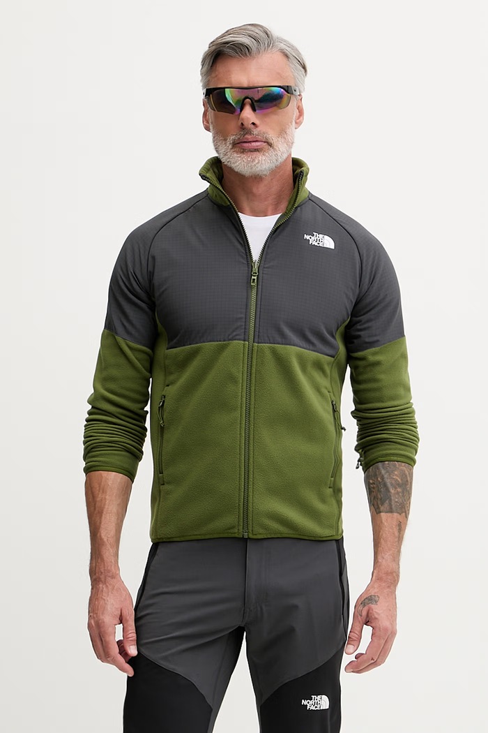 The North Face hanorac cu fermoar pentru bărbați polar Glacier Heavyweight verde NF0A89JGM6D1