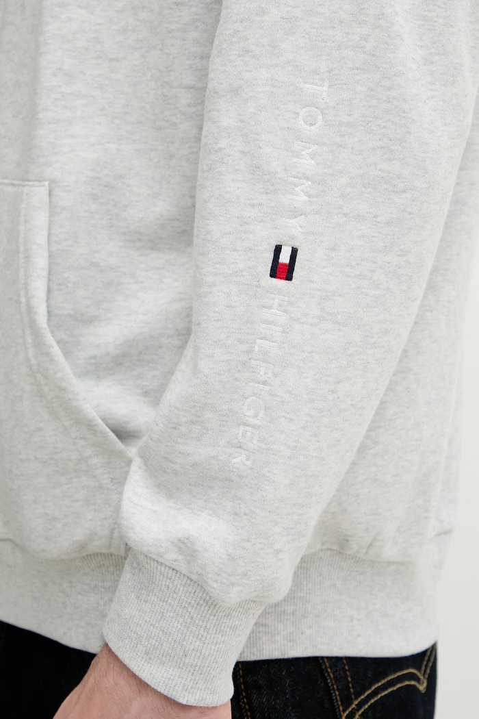 Tommy Hilfiger hanorac cu glugă bărbătesc din bumbac UM0UM03781 gri
