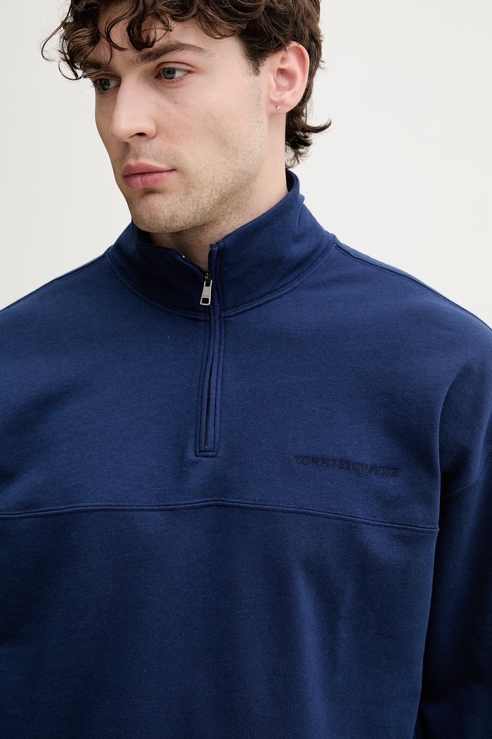 Tommy Hilfiger mikina pánska s bavlnou tmavomodrá UM0UM03909