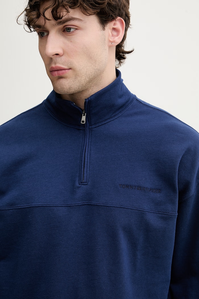 Tommy Hilfiger mikina pánska s bavlnou tmavomodrá UM0UM03909
