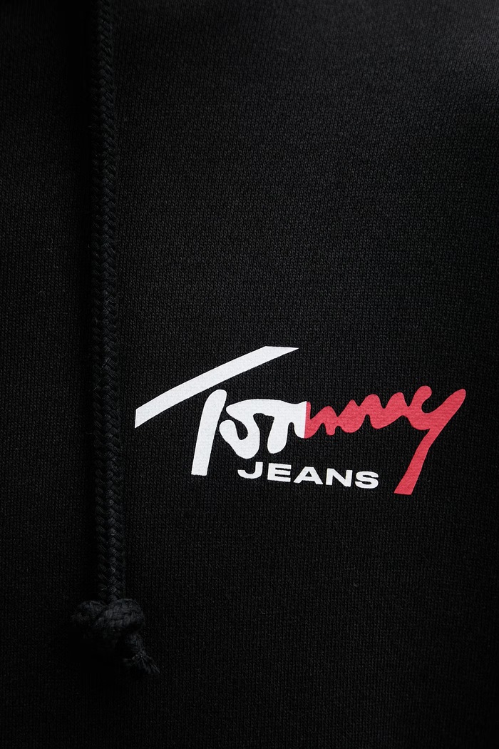 Tommy Jeans mikina s kapucňou pánska bavlnená DM0DM22680 čierna