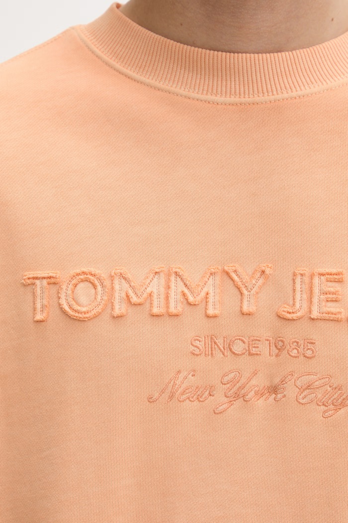 Tommy Jeans mikina pánska s bavlnou DM0DM22714 oranžová