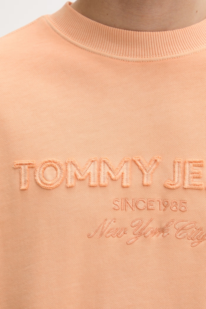 Tommy Jeans mikina pánska s bavlnou DM0DM22714 oranžová