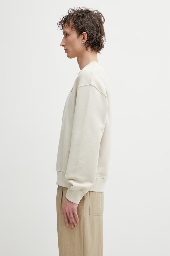 Maison Kitsuné Handwriting Μπλούζα βαμβακερή ανδρική MM00315KM0341 μπεζ SS26