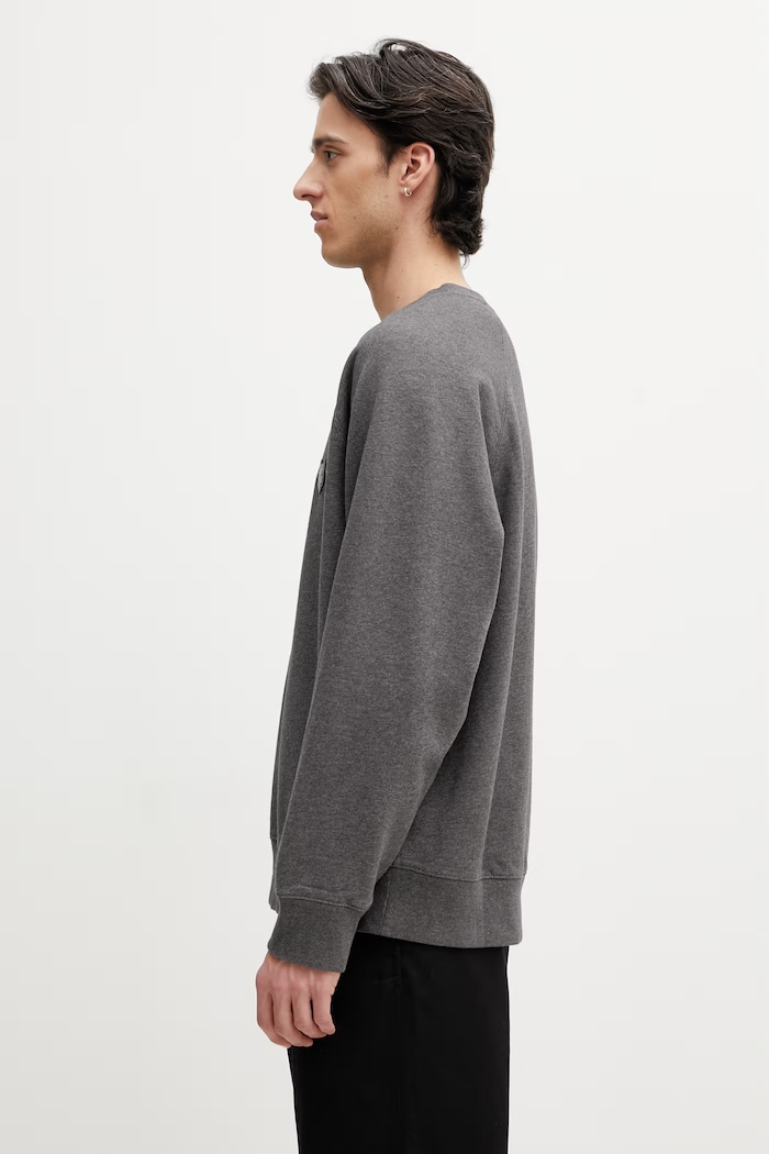 Maison Kitsuné Fox Head oversize mikina bavlnená pánska PM00306KM0340 sivá SS26