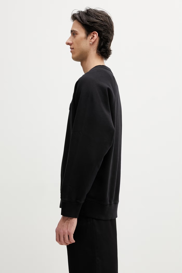 Maison Kitsuné Fox Head oversize mikina bavlnená pánska PM00306KM0340 čierna SS26