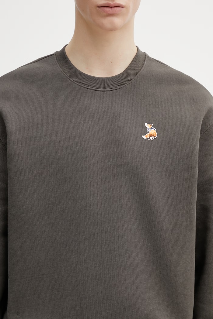 Bavlněná mikina Maison Kitsuné Dreaming Fox šedá QM00301KM0341