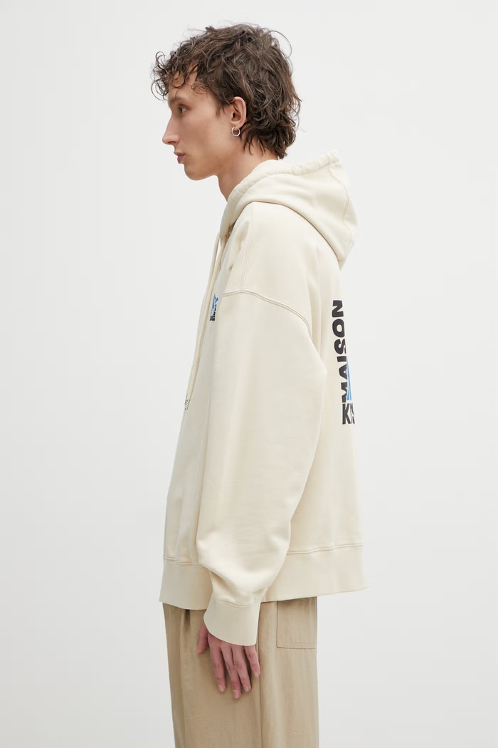 Maison Kitsuné Gallery Fox Μπλούζα με κουκούλα βαμβακερή Ανδρική QM00704KM0340 μπεζ SS26