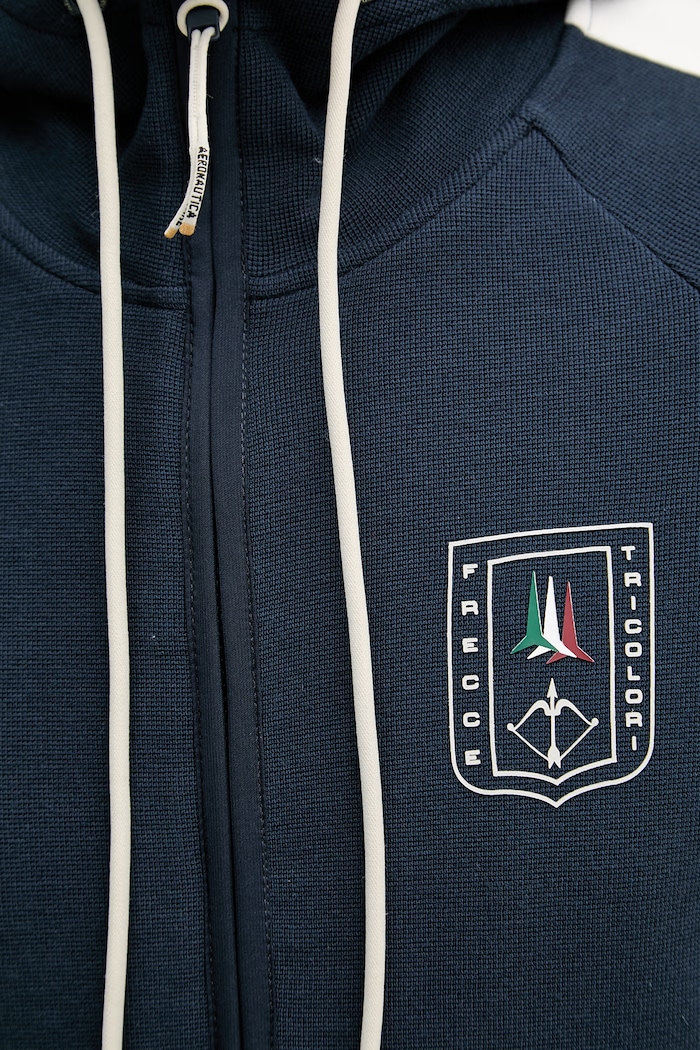 Aeronautica Militare mikina pánska s bavlnou FE2098UF00680 tmavomodrá