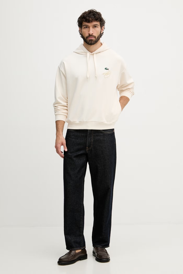 Lacoste mikina s kapucňou pánska SH9948 béžová SS26