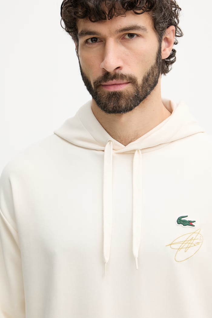 Lacoste mikina s kapucňou pánska béžová SH9948