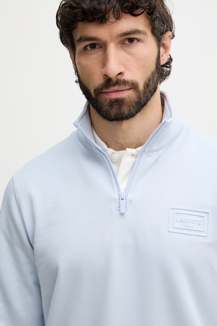 Lacoste кофта для мужчин из хлопка голубой SH0784