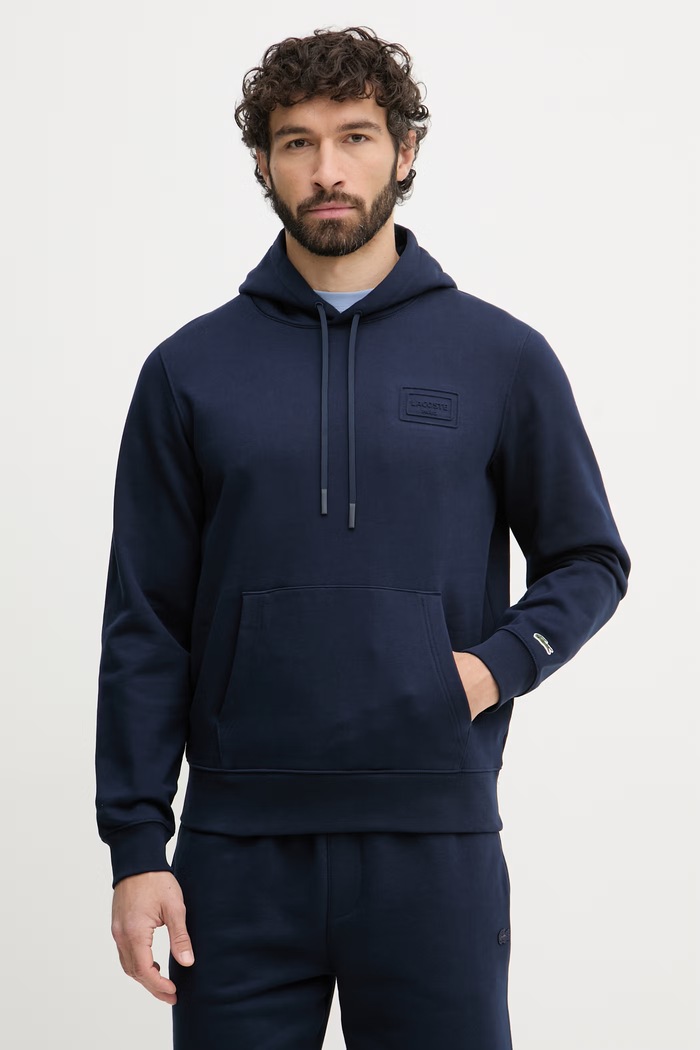 Lacoste hanorac cu glugă bărbătesc din bumbac bleumarin SH0785