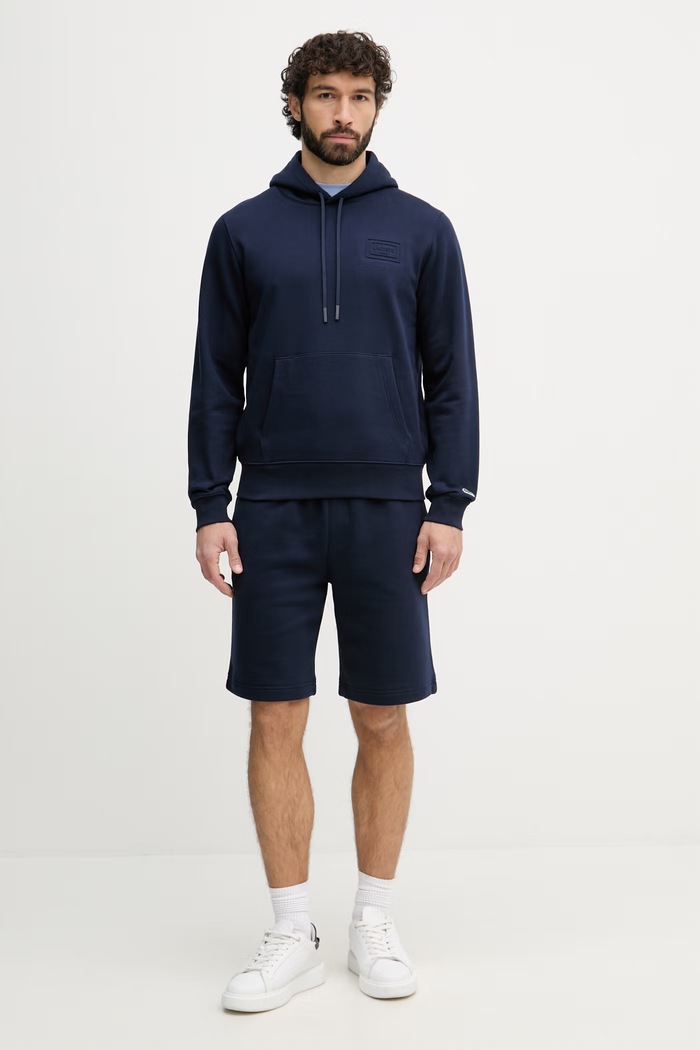 Lacoste hanorac cu glugă bărbătesc din bumbac SH0785 bleumarin SS26