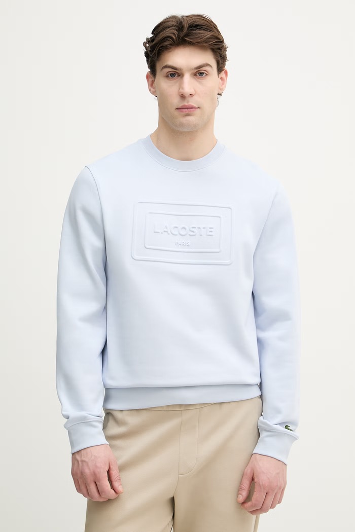 Lacoste hanorac bărbătesc bumbac imprimeu albastru SH0795