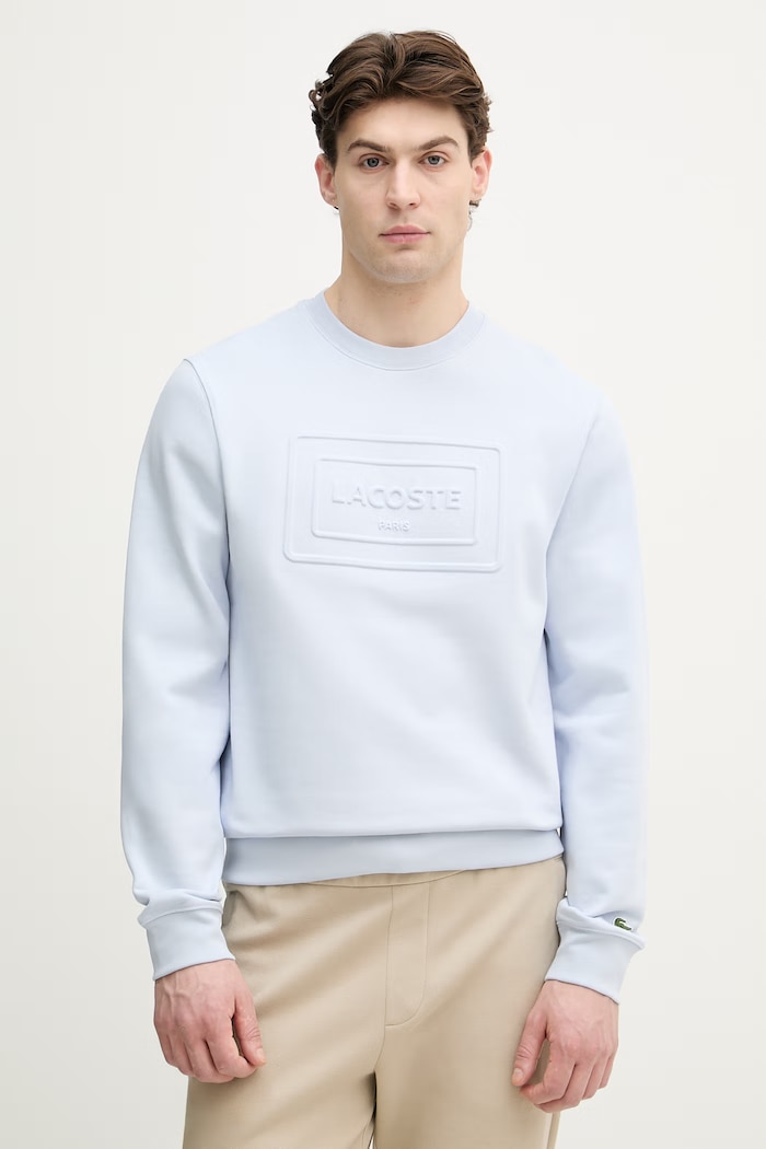Lacoste hanorac bărbătesc bumbac imprimeu albastru SH0795