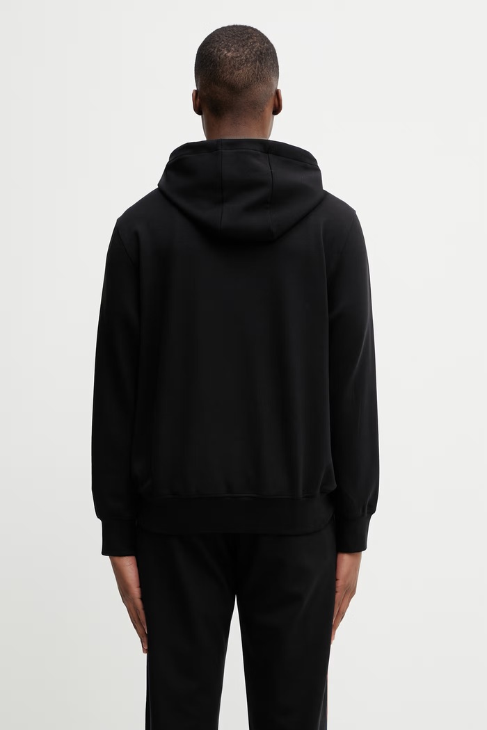 Ρούχα Paul Smith TAPE DETAIL μπλούζα με κουκούλα με lyocell ανδρική M1R.874Z.V02745 μαύρο