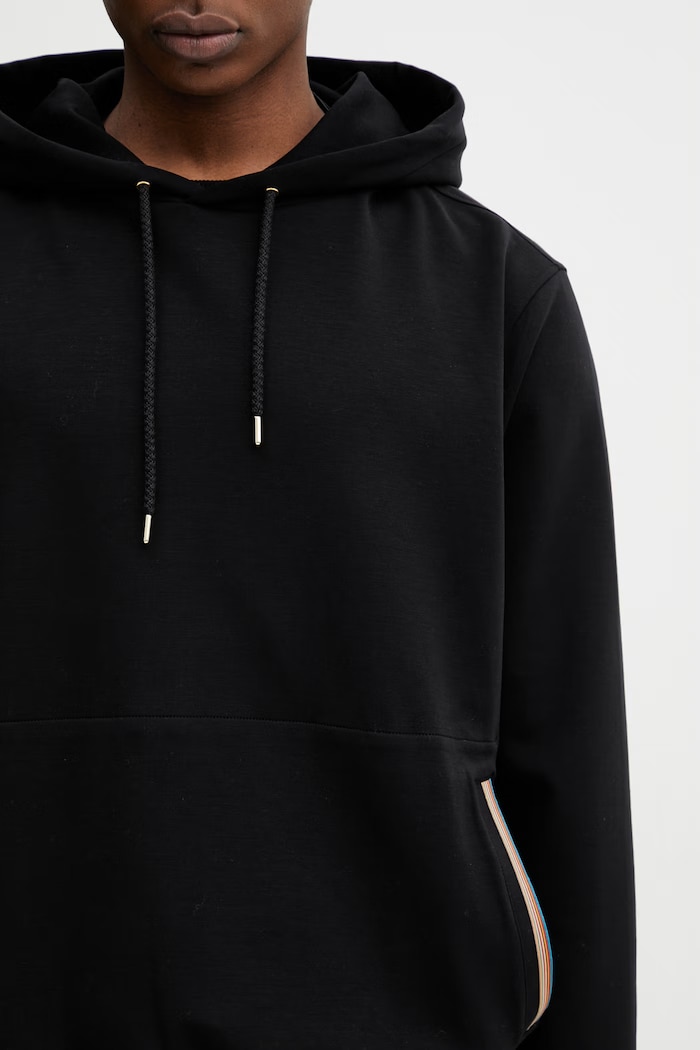 Paul Smith TAPE DETAIL μπλούζα με κουκούλα με lyocell ανδρική μαύρο M1R.874Z.V02745