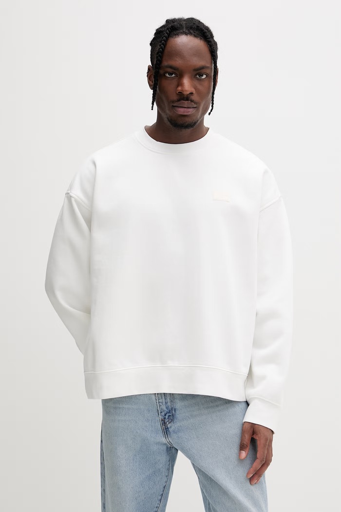 Vans oversize mikina pánska bavlnená biela VN000T6TC9F1