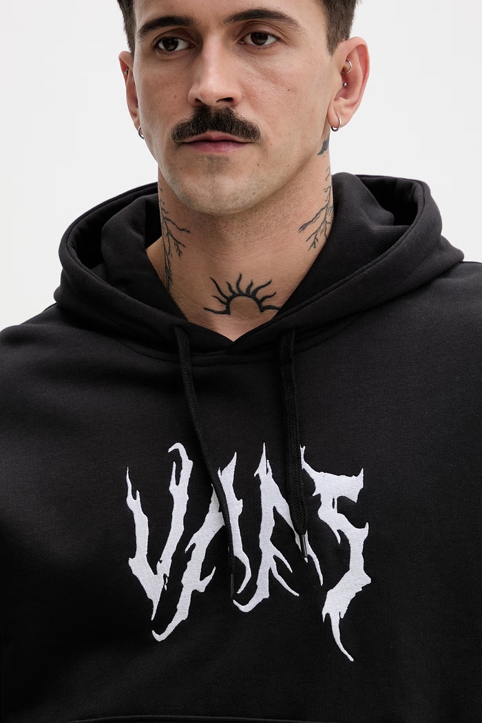 Vans pánska bavlnená mikina s kapucňou čierna VN000VY3BLK1