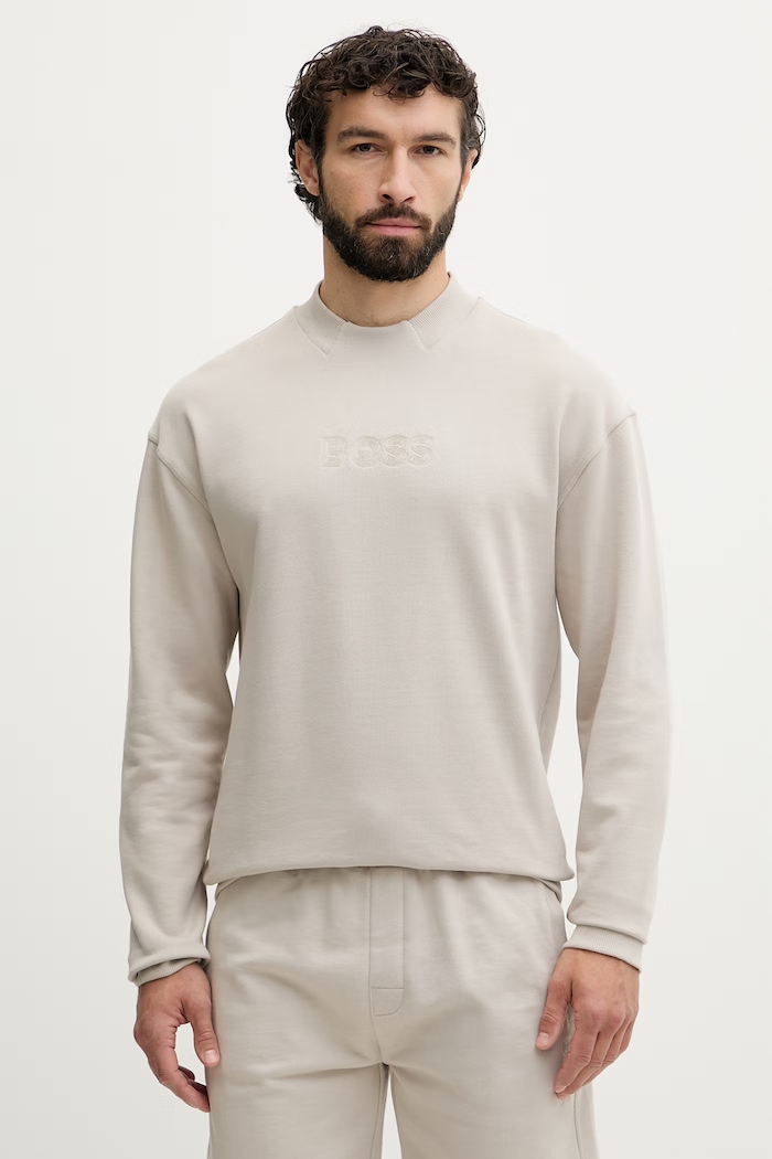BOSS mikina loungwear pánska bavlnená béžová 50561510