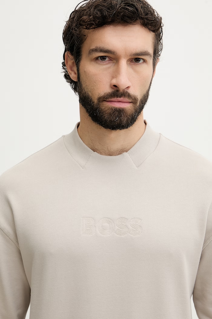 BOSS mikina loungwear pánska bavlnená béžová 50561510
