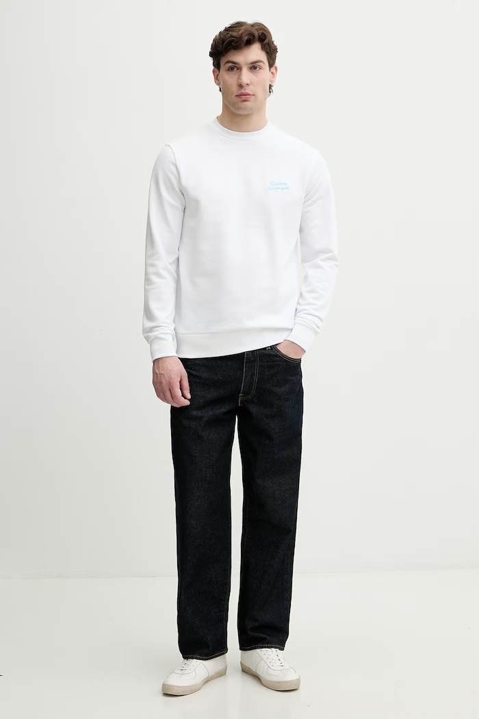 Tommy Hilfiger mikina pánska s bavlnou MW0MW42495 biela SS26