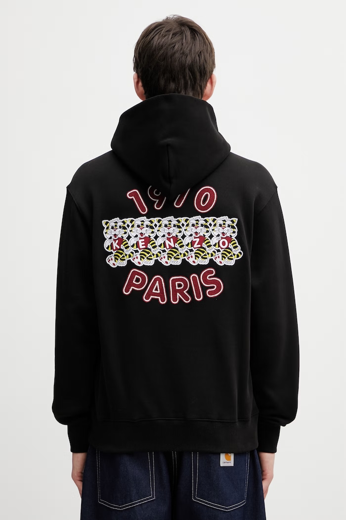 Kenzo Hoodie hanorac cu glugă de bumbac pentru bărbați alb FG55HO2044MJ