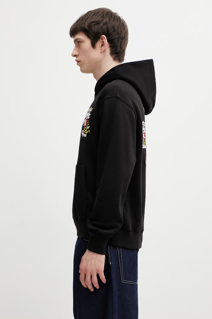 Kenzo Hoodie hanorac cu glugă de bumbac pentru bărbați FG55HO2044MJ alb SS26