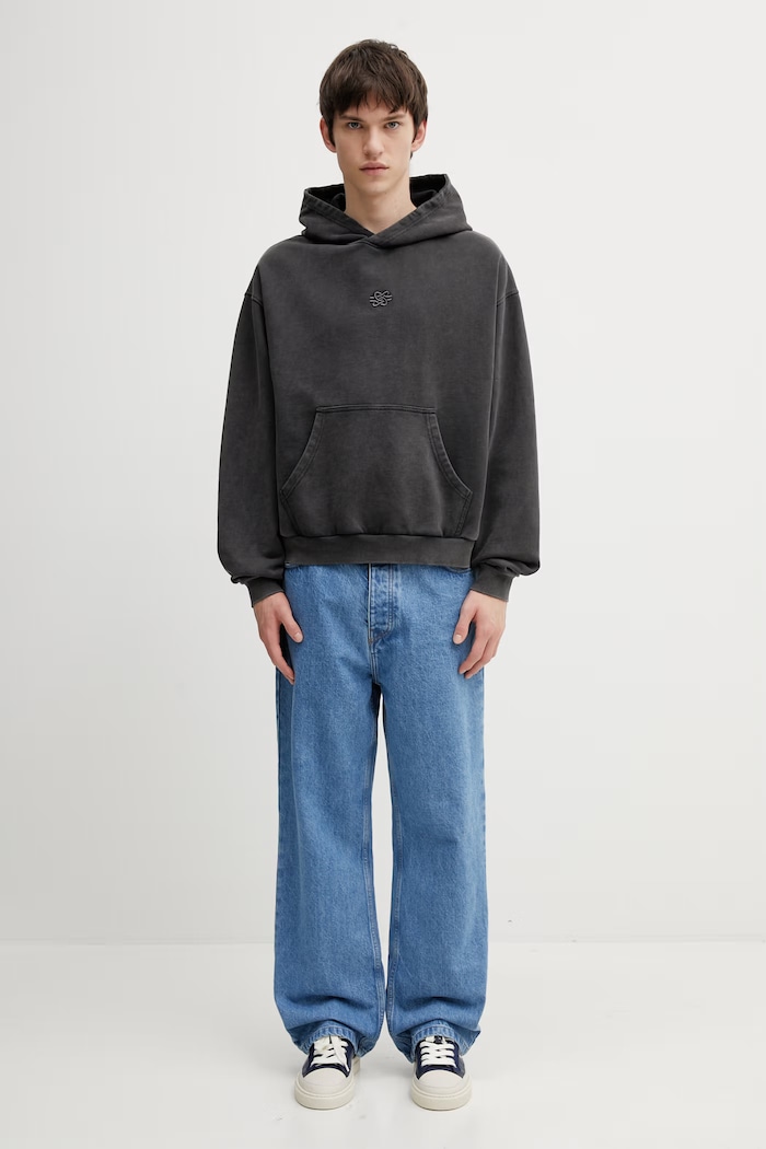 Filling Pieces Boxy Embroidered hoodie cotton Men's 412632501284.136 gray