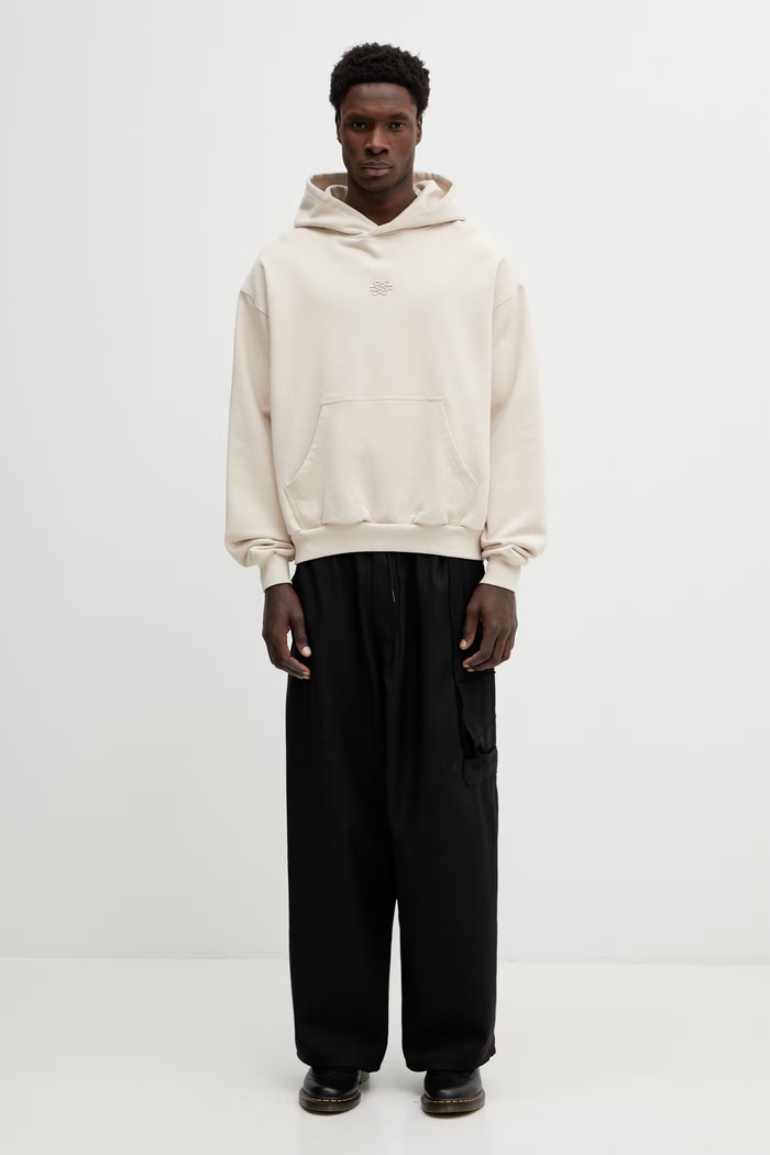 Filling Pieces Boxy Embroidered hoodie cotton Men's 412632501284.292 beige