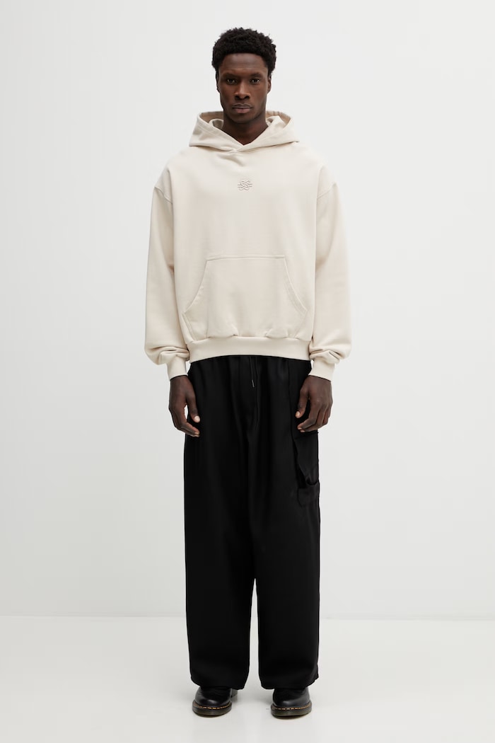 Filling Pieces Boxy Embroidered hoodie cotton Men's 412632501284.292 beige