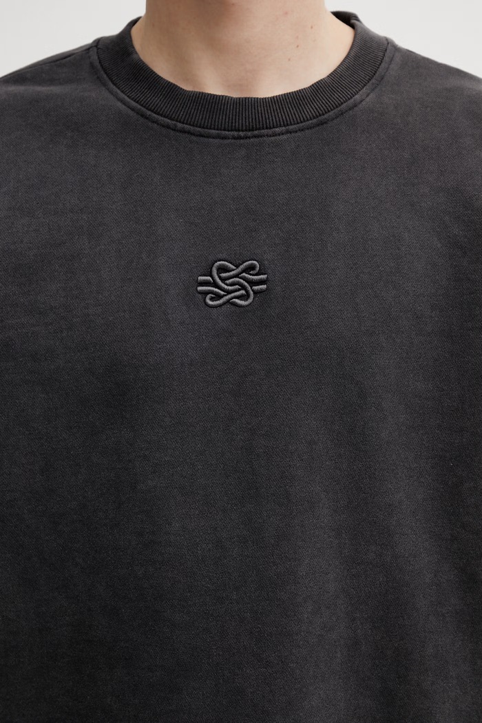 Filling Pieces Boxy Embroidered sweatshirt cotton Men's gray 422430501142.136